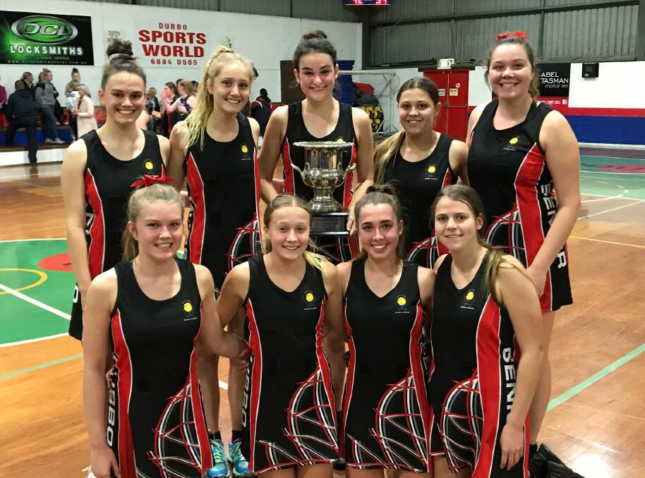 TOO GOOD: Dubbo College's victorious netball side with the Ken Eggleton Cup after winning the final match of this year's inter-school battle. Photo: DUBBO COLLEGE