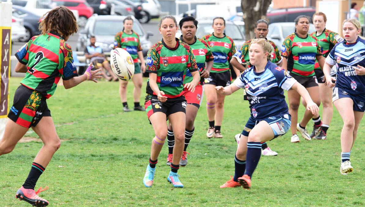 TOUGH CONTEST: Tarlee Roberts (centre) and Dubbo Westside suffered two defeats at Caltex Park on Saturday but will be in action again in the finals at Bathurst on Saturday. Photo: PAIGE WILLIAMS