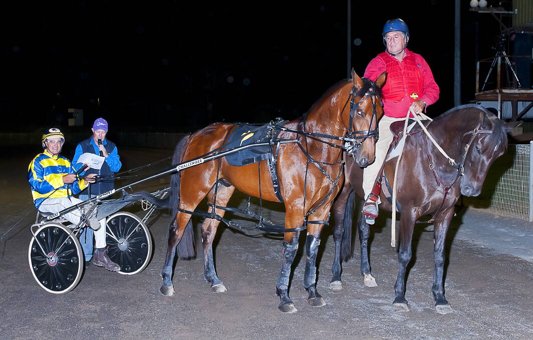 COMEBACK: Wayne Gray and Shadow Dealer pictured after a breakthrough win at Tamwortha year ago. Photo: PETERMAC PHOTOGRAPHY
