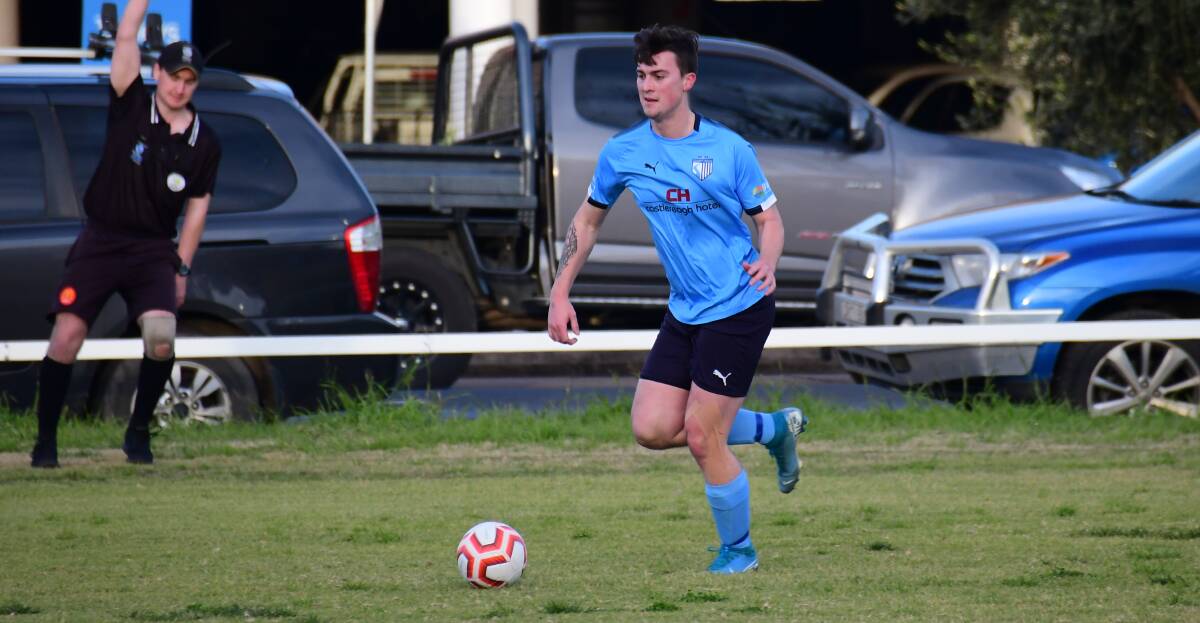 GO AGAIN: Jarryd Abbott and Macquarie United are back at home this weekend for a meeting with Panorama FC. Photo: AMY McINTYRE