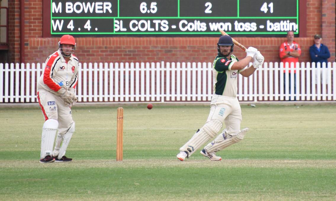 RUNS: Ben Knaggs hits out during the final stages of Saturday's RSL Whitney Cup grand final. Picture: Amy McIntyre