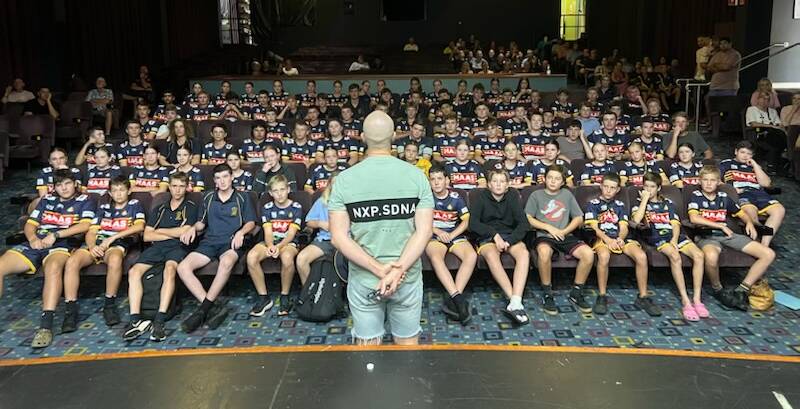 A huge group of junior players from St John's attended a seminar from mental health advocate Luke Kennedy. Picture supplied