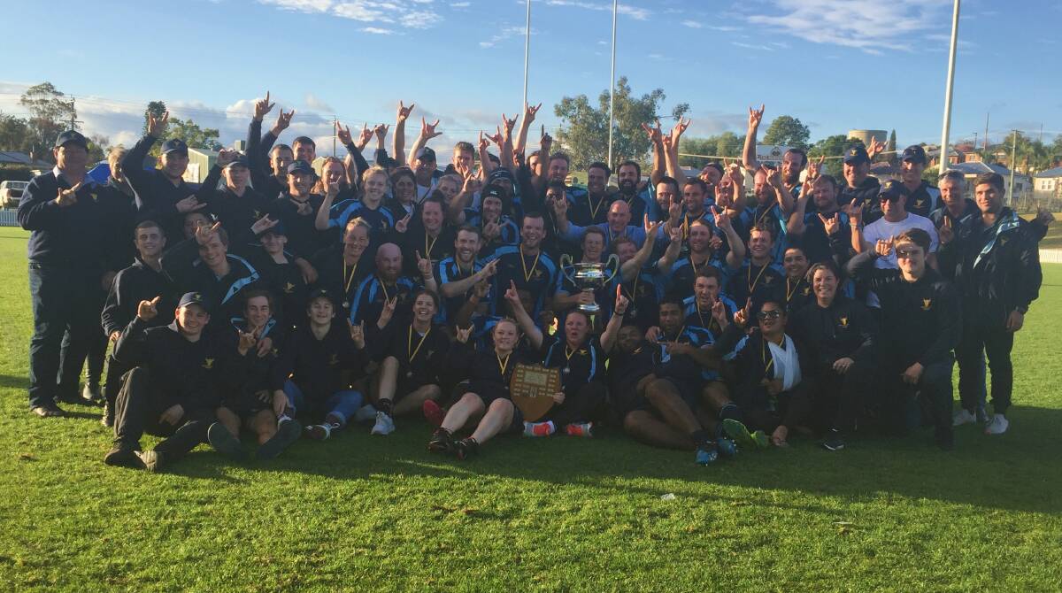 IN THE BAG: The Blue Bulls men and women together after last year's dual-title success. Photo: CONTRIBUTED