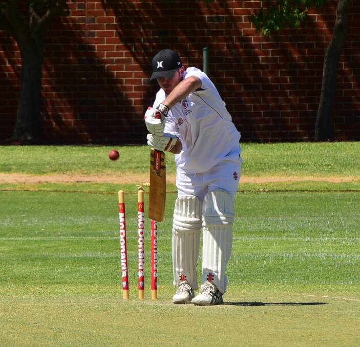 ON YOUR WAY: Wellington's Mitchell Cusack has his stumps rattled by Ben Knaggs during his side's loss to Dubbo in the Brewery Shield on Sunday. Photo: PAIGE WILLIAMS