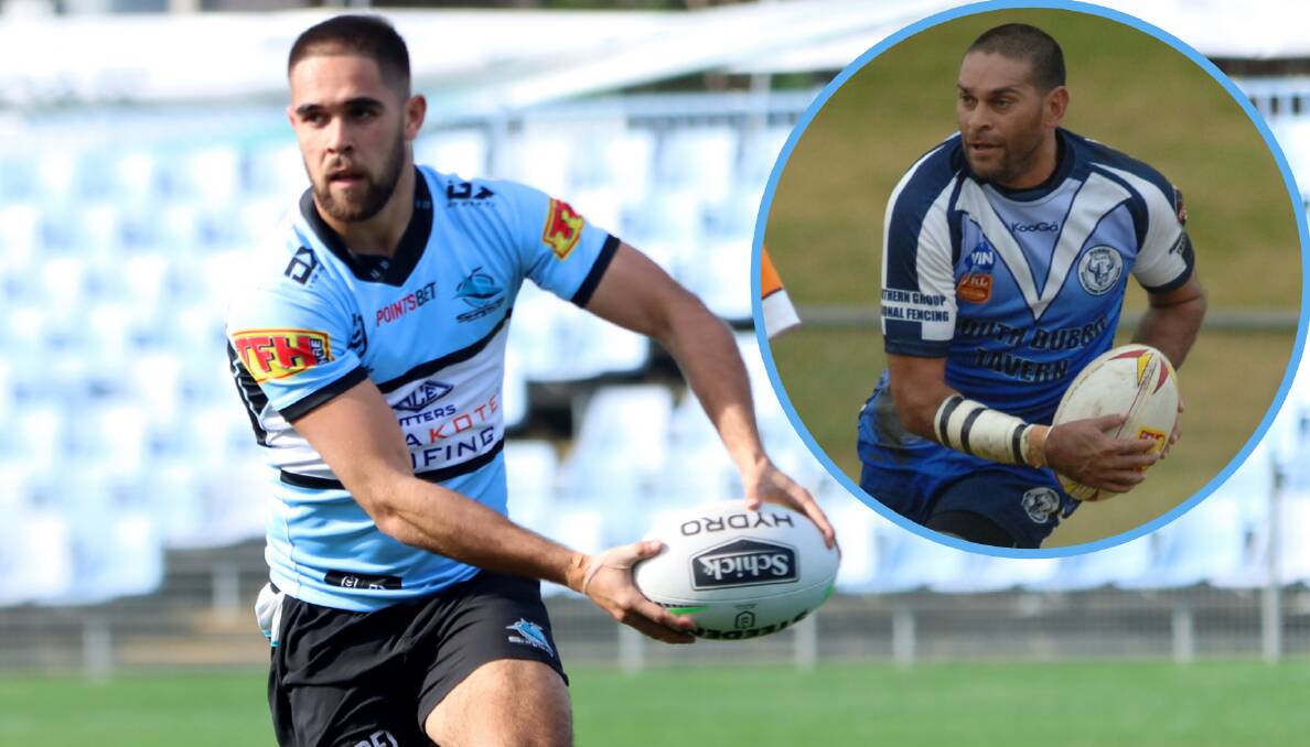 William Kennedy has been impressing at fullback for the Cronulla Sharks, with the Bathurst talent being compared to (inset) former star David Peachey.