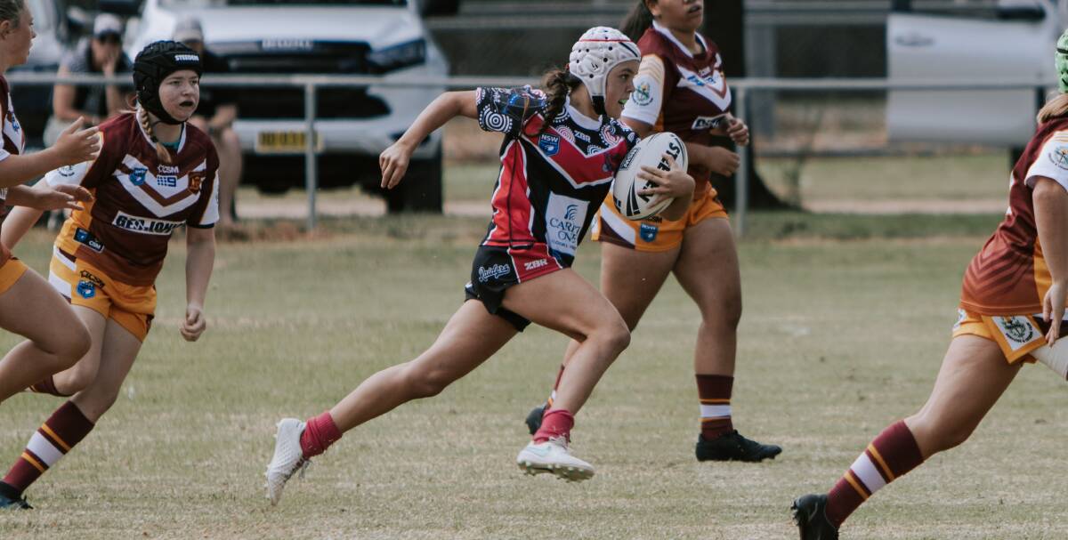 ON THE CHARGE: Sienna Sullivan and the Goannas under 15s side finished the regular season as minor premiers. Picture: Bridget Bartlett Photography
