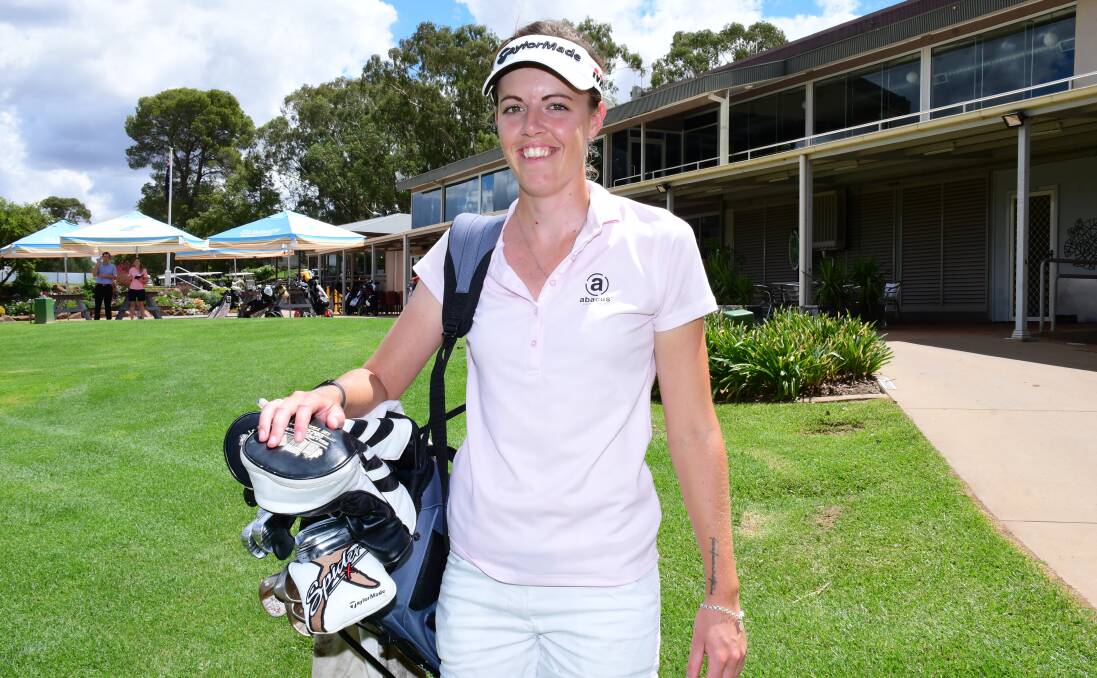 READY TO GO: Meghan MacLaren at Dubbo Golf Club following her practice round on Tuesday. Photo: BELINDA SOOLE
