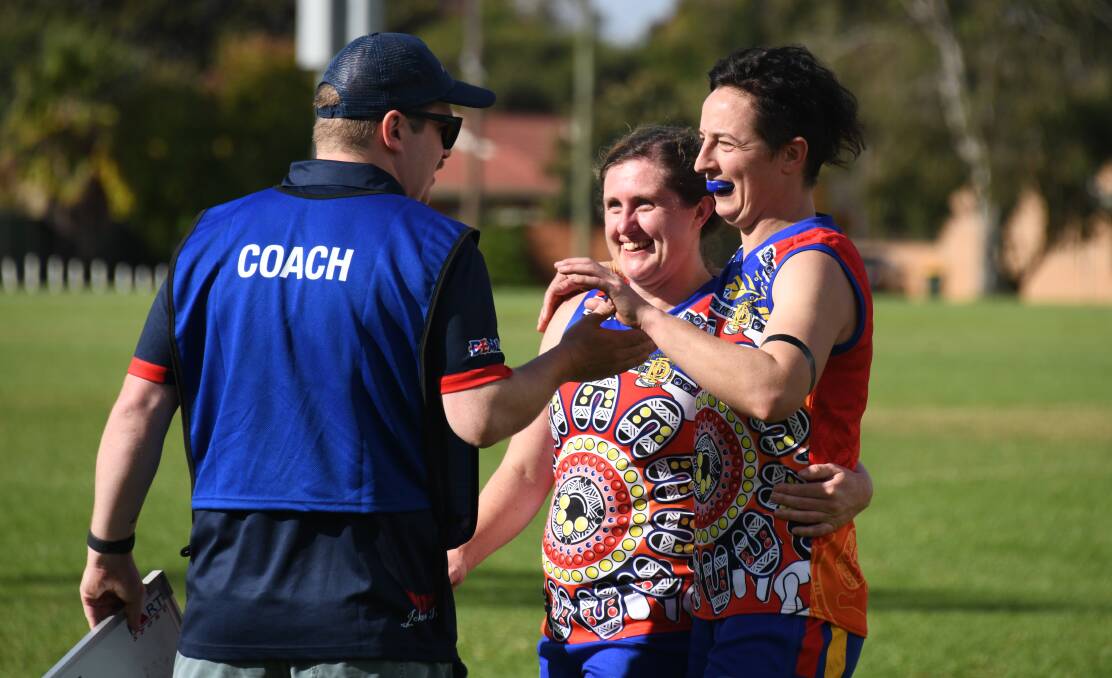 Dubbo Demons coach Peter Martinoli (left) and his players had plenty of reason to smile when they defeated the Giants last month and the two sides will battle again on Saturday. Picture: Amy McIntyre