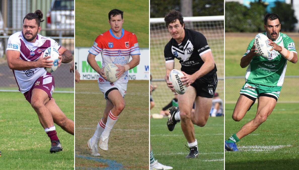 Justin Toomey-White (left), Jack Littlejohn, Mitch Andrews and Jeremy Thurston are among the star names in the provisional Western Rams squad. File pictures