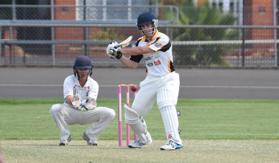 WAGGING: Trent Smith was part of the Newtown lower order which helped their side scrape their way past 150 on Saturday. Photo: BELINDA SOOLE