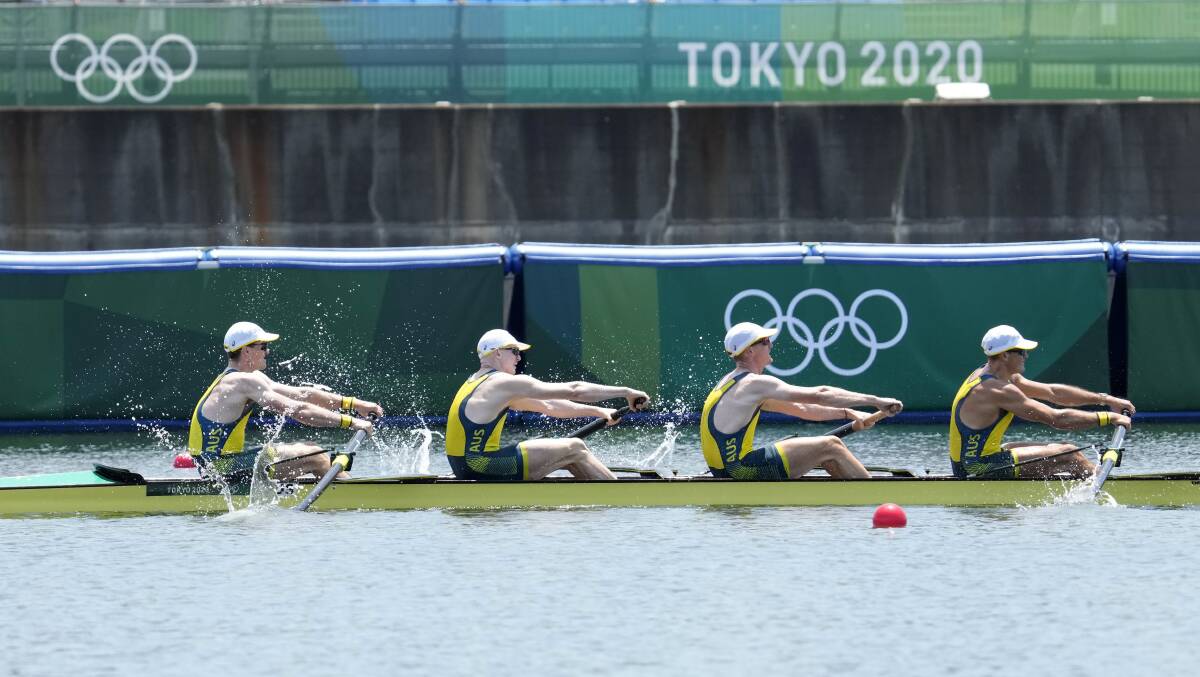 GOLDEN CHANCE: Jack Hargreaves (second from right) and the Australian team goes into Wednesday's final as the fastest qualifier. Photo: AAP