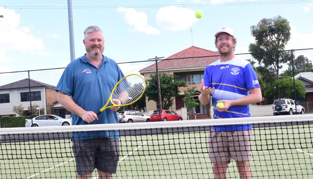 BIG HIT: Matt Edwards (left), with Paramount president Charlie Whiteley, has extended his stay at the Dubbo club. Photo: DANIEL SHIRKIE