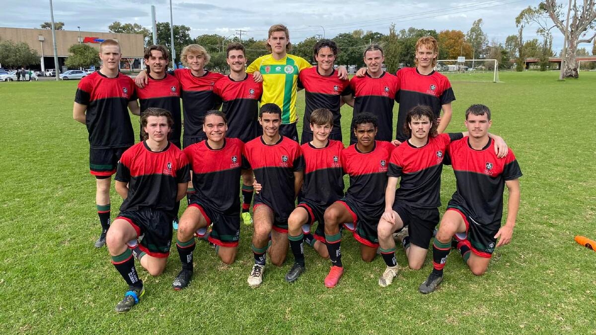 Brad Boney-Chillie (front, third from right) will look to show his quality in the Astley Cup soccer matches this year. Picture: Supplied
