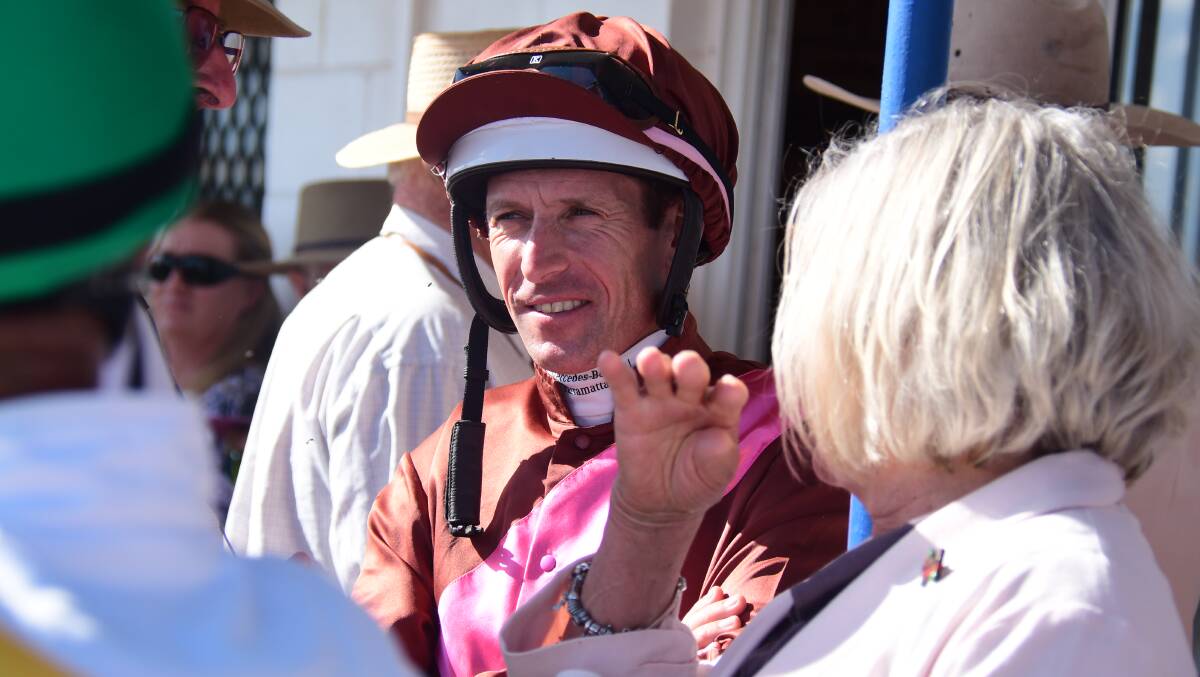 IN THE SADDLE: Hugh Bowman was one of the many high-profile visitors to Coonamble on the weekend. Photo: AMY McINTYRE