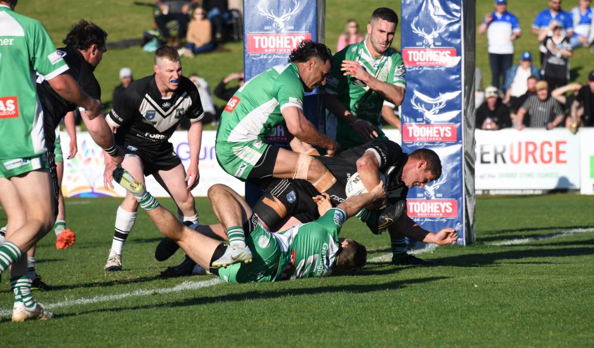 Jake Grace goes in to score the second of his tries in last weekend's Peter McDonald Premiership grand final. Picture by Amy McIntyre