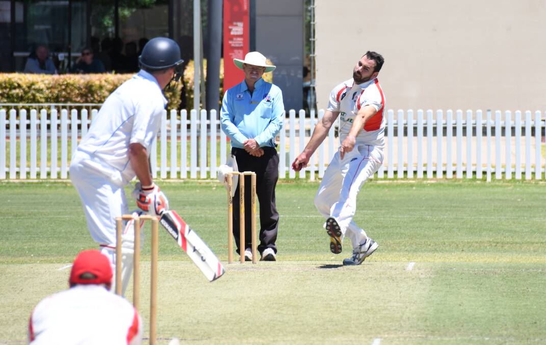 DOING A JOB: Grant Malouf took the new ball for RSL-Colts in Saturday's RSL-Whitney Cup clash with Macquarie and he delivered, picking up a key wicket early in the match at No. 2. Photo: AMY McINTYRE