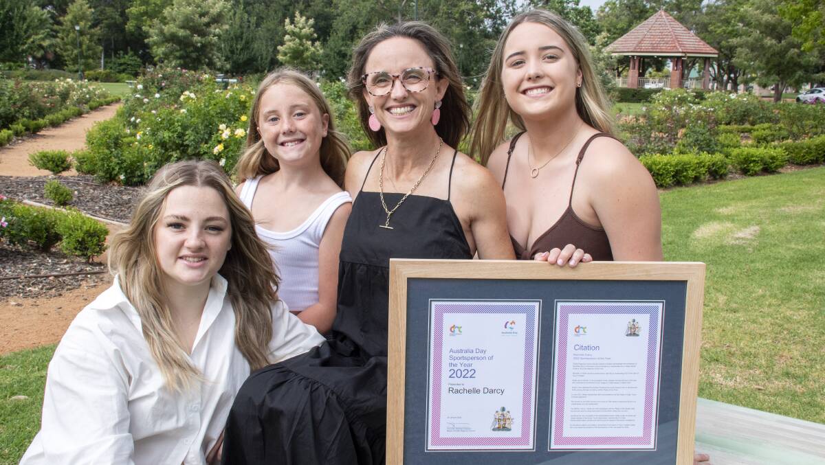 SPECIAL: Dubbo Sportsperson of the Year Shelley Darcy with daughters (from left) Majayda, Malisi, and Makaah. Picture: Belinda Soole