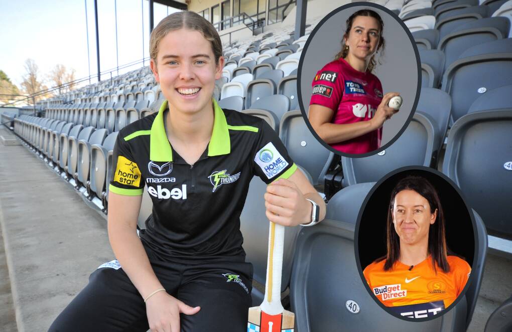 SUCCESS: Phoebe Litchfield collected a major WBBL award while Emma Hughes (inset, top) was part of the Sydney Sixers squad and Lisa Griffith won the title with Perth.