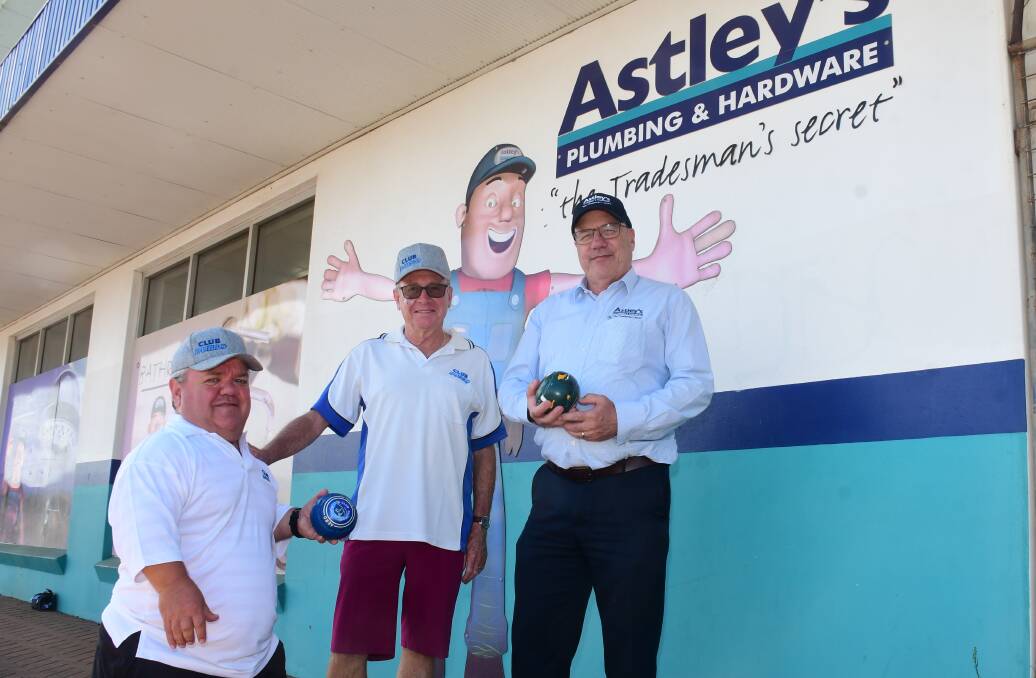 READY TO GO: Anthony Brown and Glenn Morrison from Club Dubbo with Stuart Astley from major sponsor, Astley's Plumbing and Hardware. Picture: Amy McIntyre