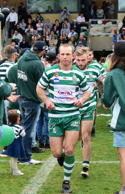 FINALS TIME: Luke Jenkins leads out Dubbo CYMS in last season's grand final at Caltex Park. The venue may not necessarily host the deicder this season. Photo: BELINDA SOOLE