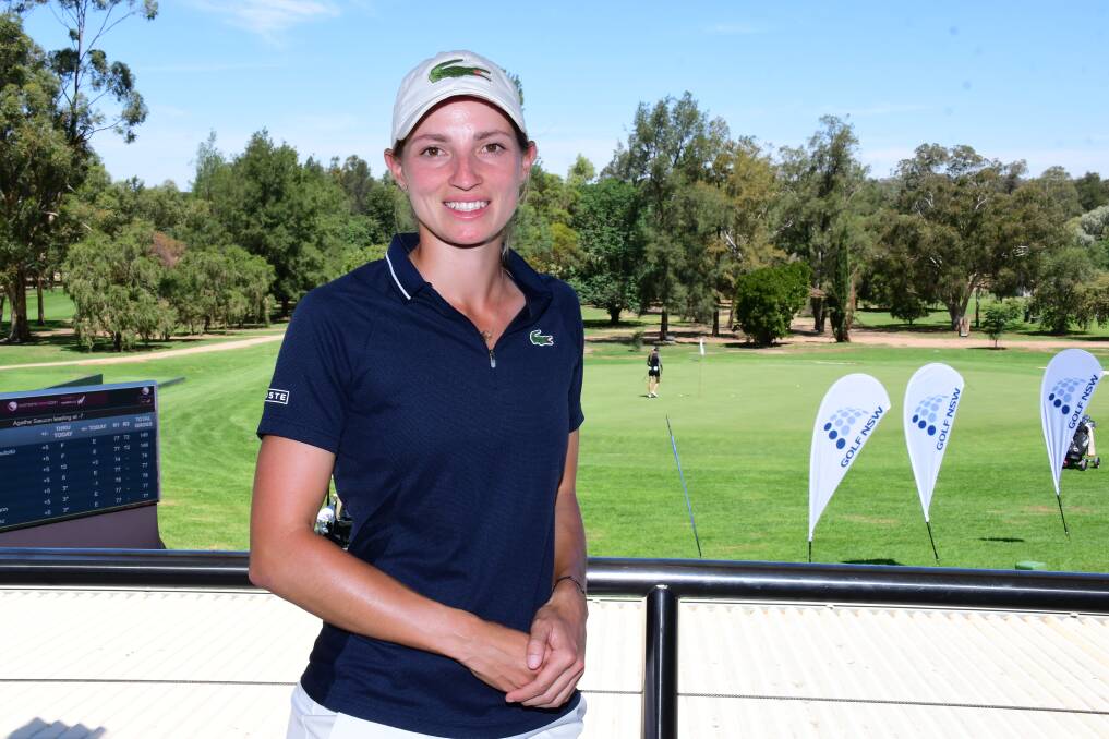 LEADING: Agathe Sauzon after her strong second round at Dubbo Golf Club on Friday. Photo: AMY McINTYRE