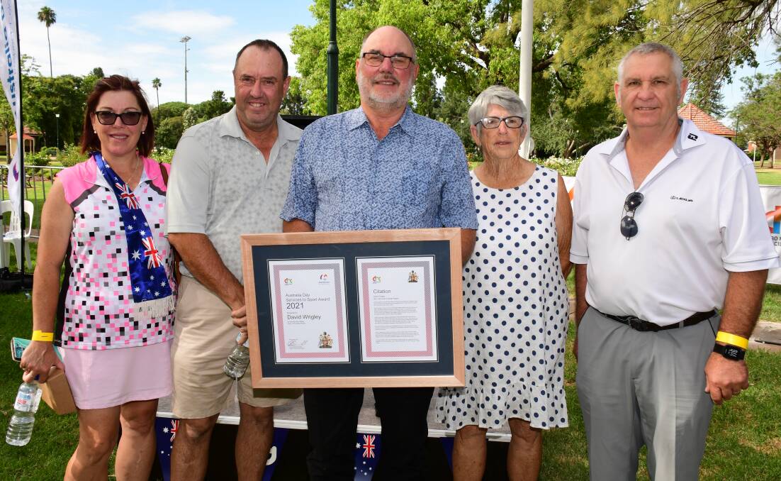 SPECIAL: There was plenty of family and friends on hand to help celebrate David Wrigley (centre) and his award. Photo: BELINDA SOOLE
