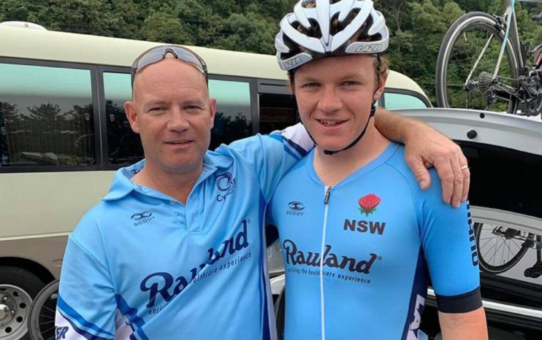 IN THE RUNNING: Vaughn Eather (left), pictured with son and state champion Kurt, has been nominated for the NSW community coach of the year. Photo: CONTRIBUTED