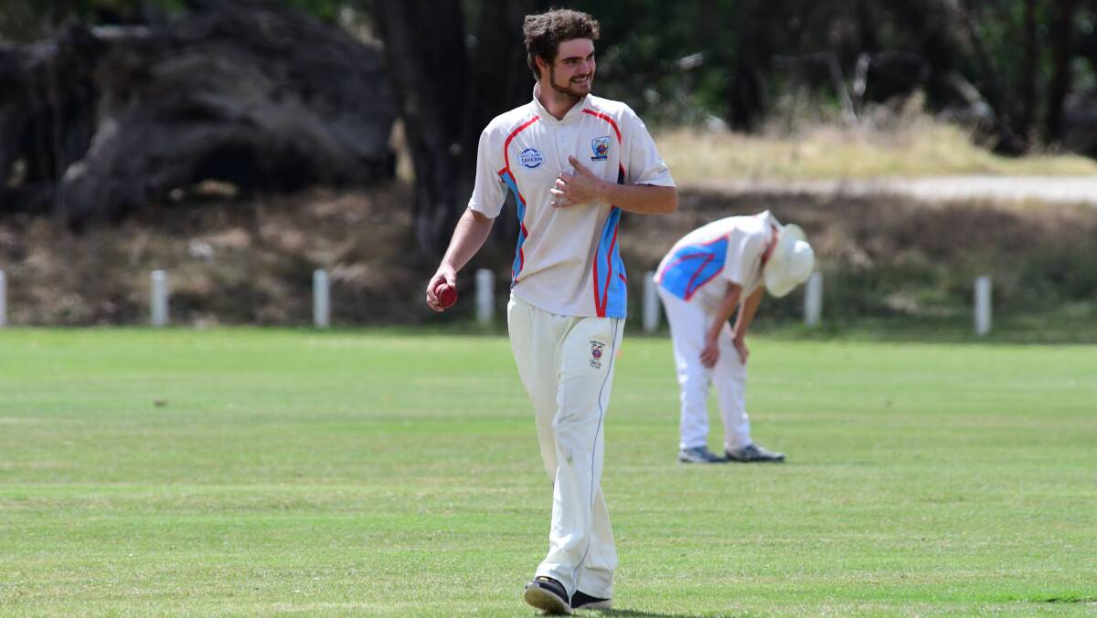 IN WITH A CHANCE: James Rootes took two wickets for Rugby Blue on Saturday as his side won and kept its Dawson Cup finals hopes alive. Photo: BELINDA SOOLE
