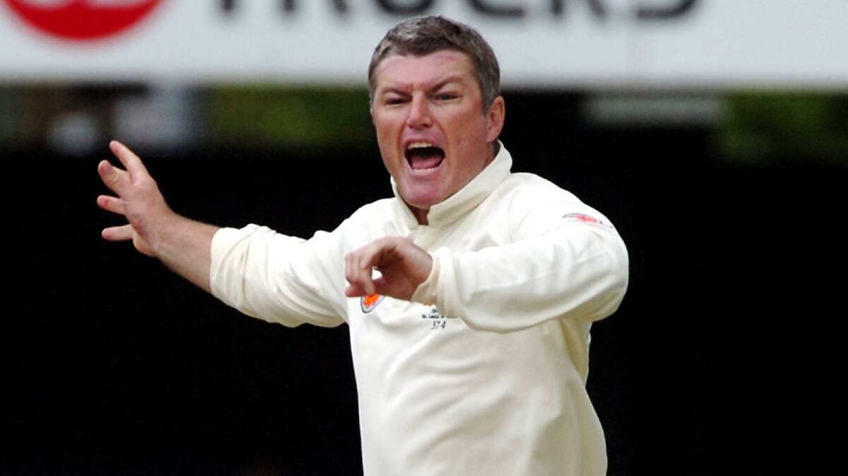 HAVING A BALL: Stuart MacGill, pictured celebrating a wicket during his Test career, will be in Dubbo on Friday. Photo: AAP