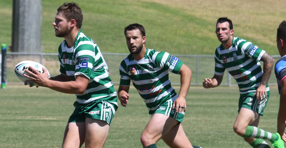 READY TO GO: Tom Yeo (centre) has returned to Dubbo CYMS and will line up at halfback in round one on Saturday. Photo: BELINDA SOOLE