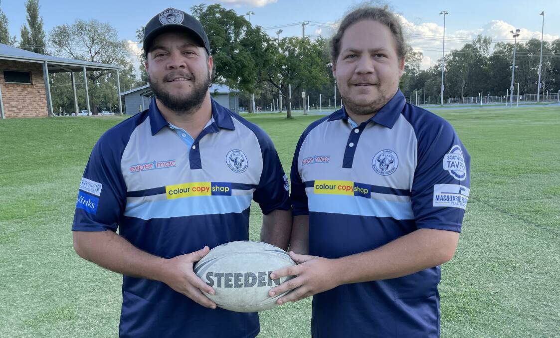TOGETHER AGAIN: Josh (left) and Jai Merritt will combine the halves for the Macquarie Raiders in Saturday's clash at Mudgee. Picture: Supplied