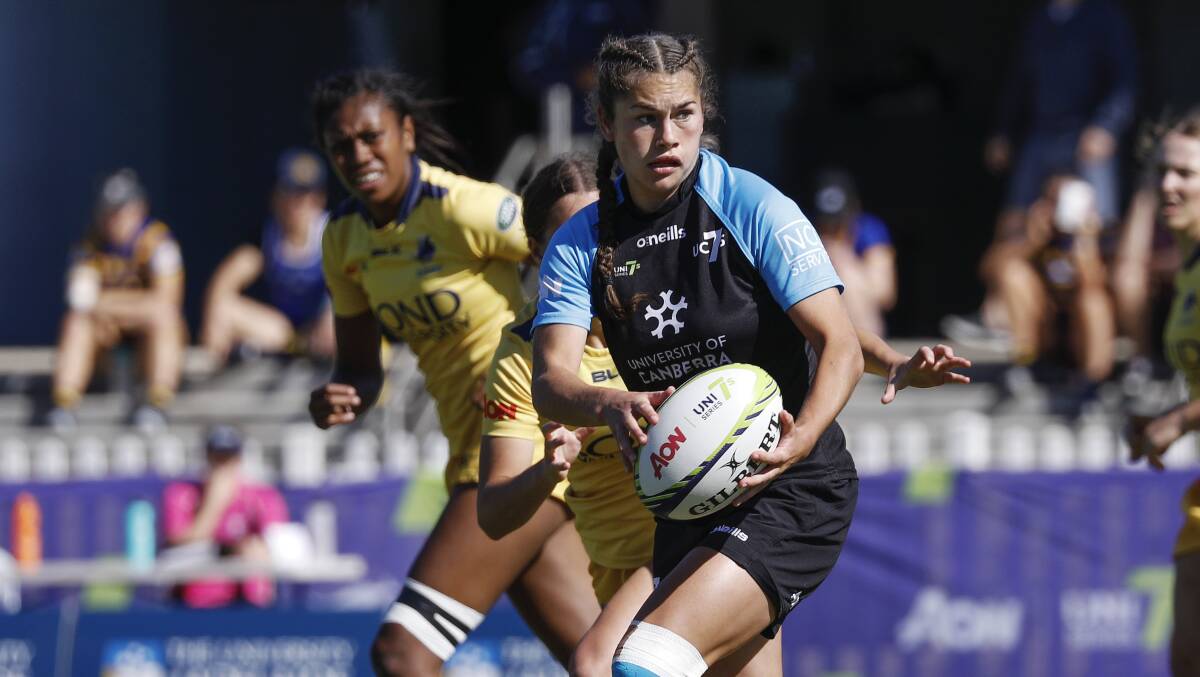 TALENT: Forbes star LillyAnn Mason-Spice has been among the best for Canberra during the University Sevens Series. Photo: RUGBYAU MEDIA/KAREN WATSON