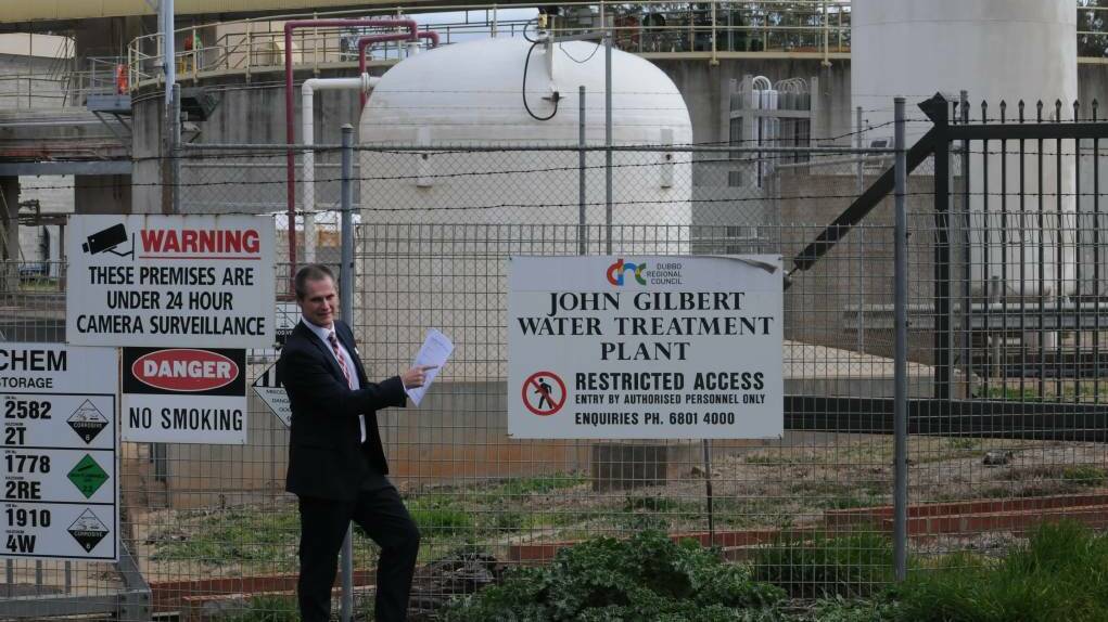 Mayor of Dubbo Regional Council Mathew Dickerson at the city's water treatment plant. Picture by Ciara Bastow