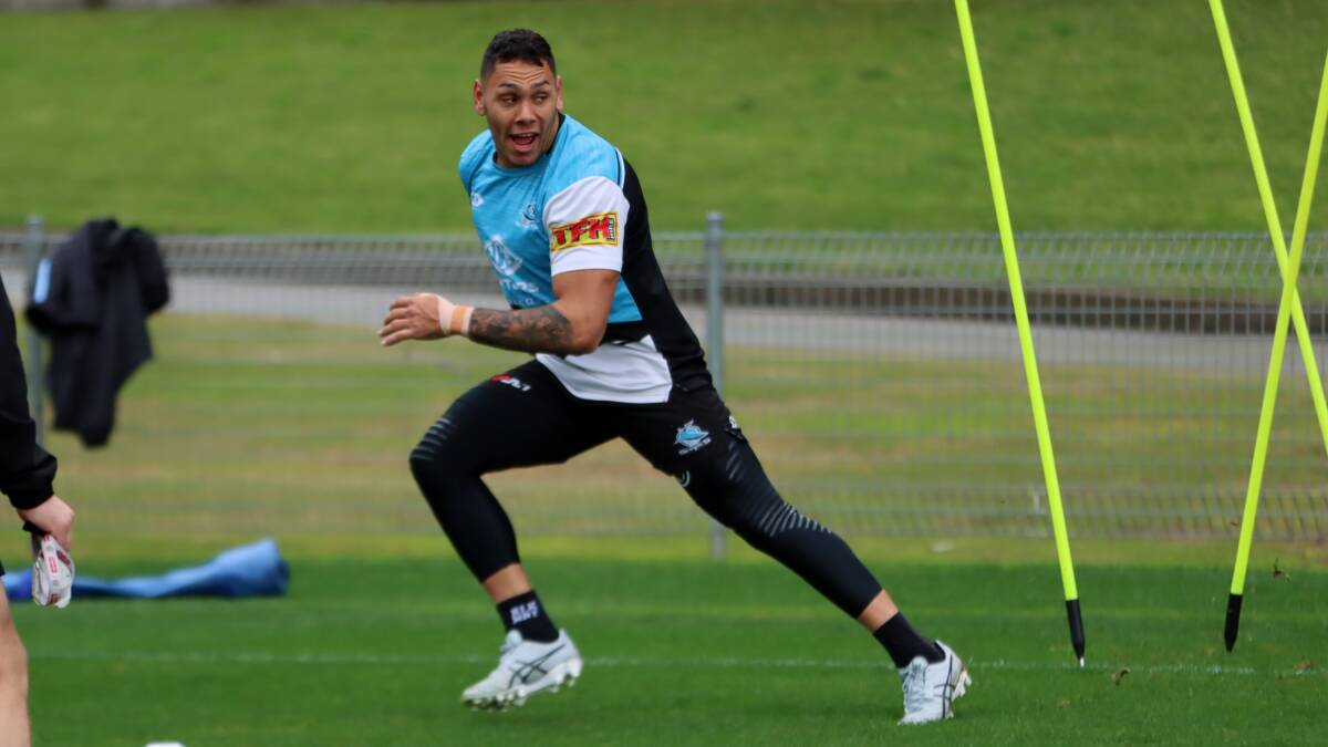 INTO IT: Jesse Ramien has been enjoying himself since returning to the Shire. Photo: CRONULLA SHARKS