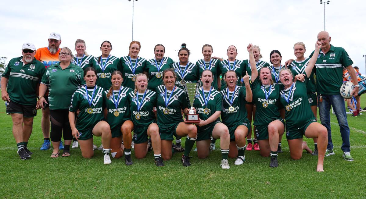 The Western women celebrate their Country Championships triumph. Picture by Bryden Sharp/NSWRL