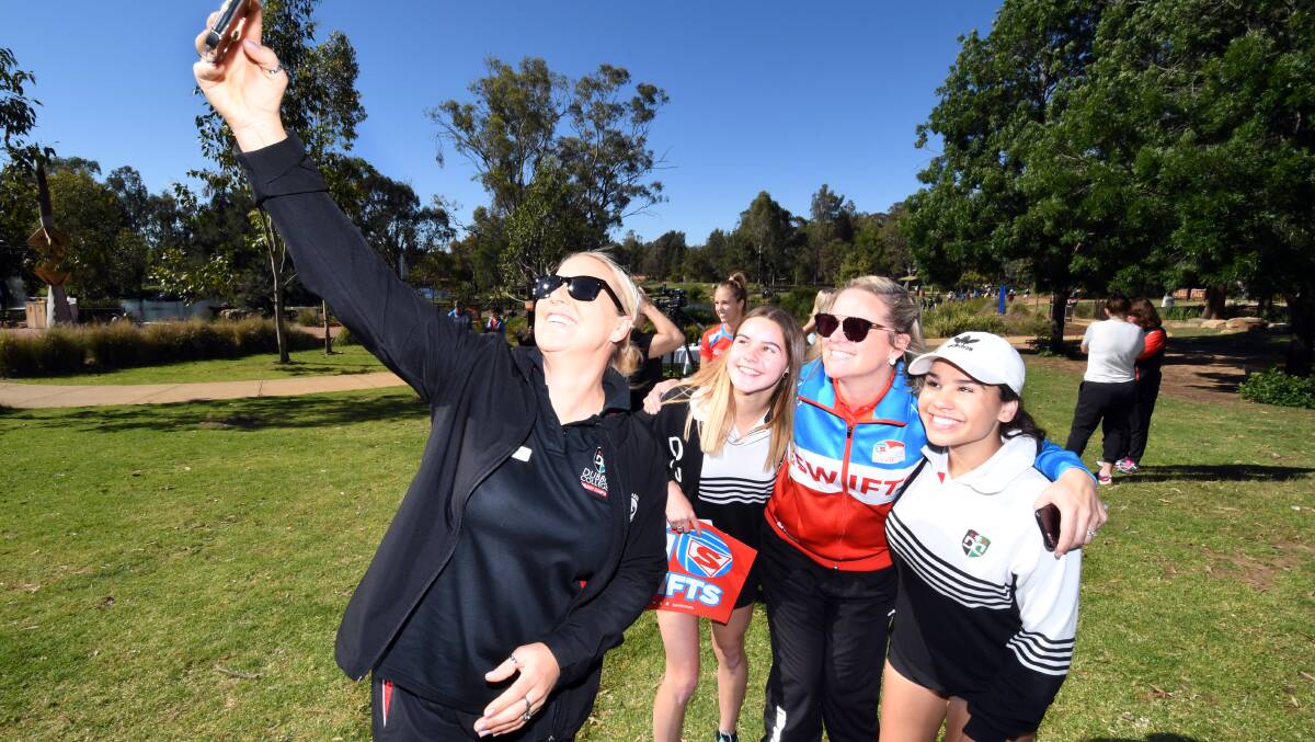 There was smiles all round when the NSW Swifts met fans of all ages on Thursday.