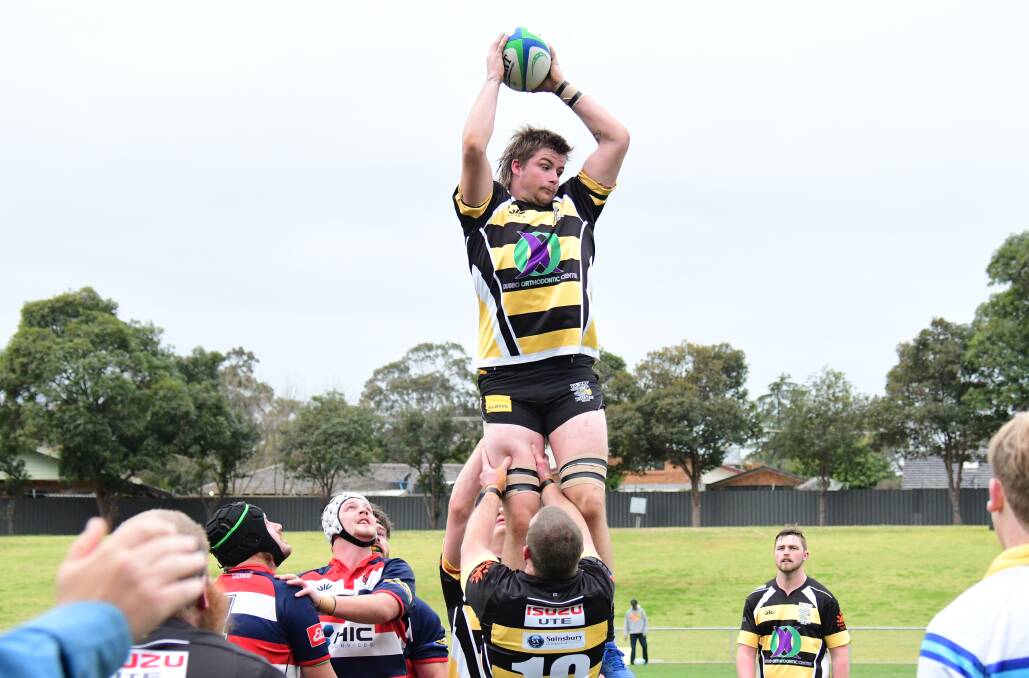 LIFTING TOGETHER: Ryan McCracken taking the ball during a line-out earlier in the season, a sight Matt Neill hopes to see again this Saturday. PHOTO: AMY MCINTYRE.