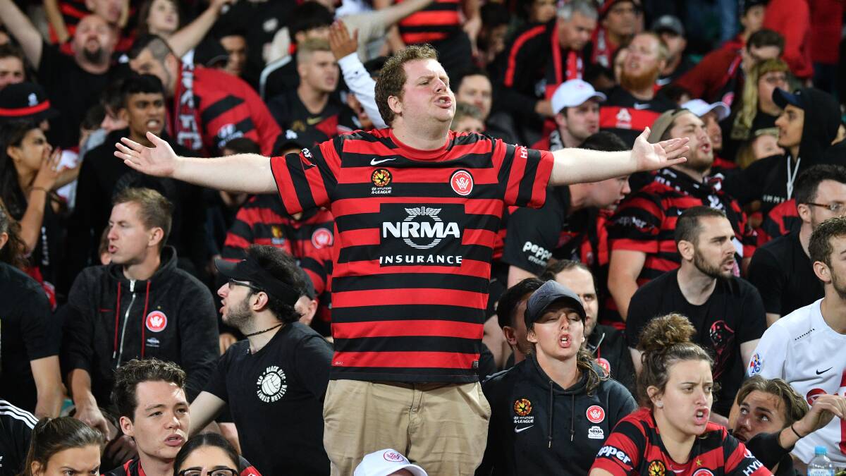 ON SHOW: The Wanderers fans are certain to be loud and proud when they play at Mudgee on the weekend. Photo: AAP