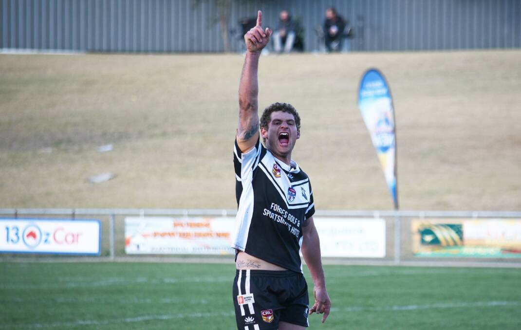 ON THE WAY: Jake Grace celebrates after the Magpies' preliminary final win over Wellington in 2018. Photo: NICK GUTHRIE