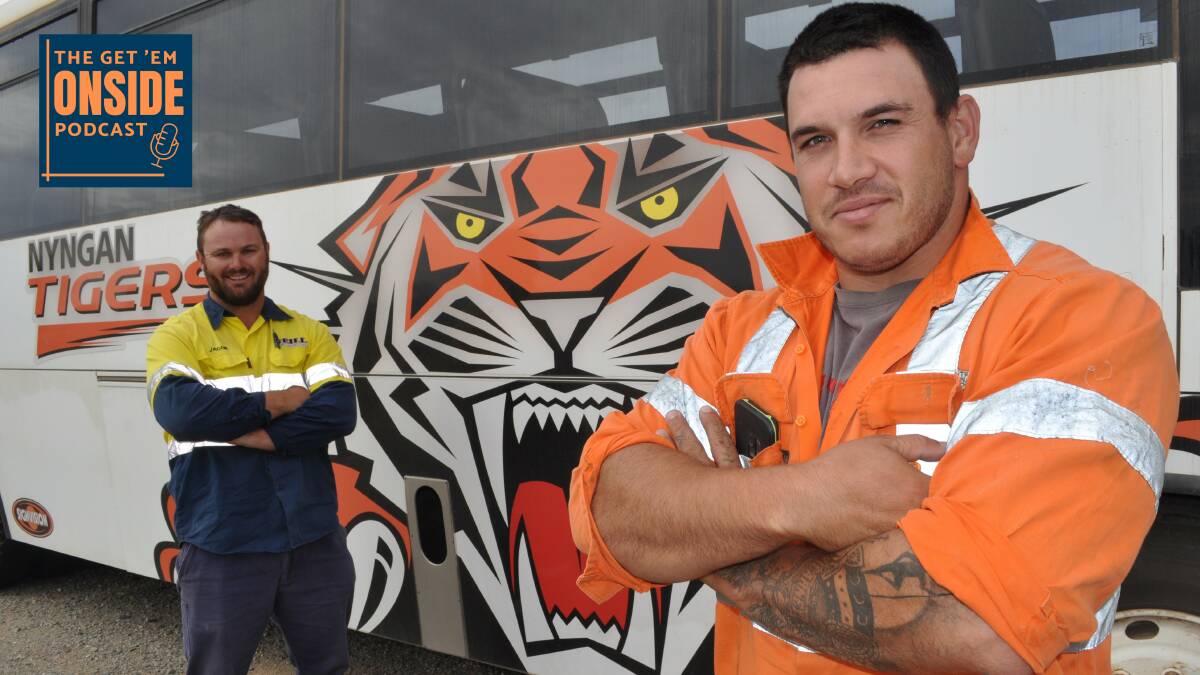 LIKE A TIGER: Nyngan Tigers pair Jacob Neill and Justin Carney want the support of the whole town again this season. Photo: NICK McGRATH