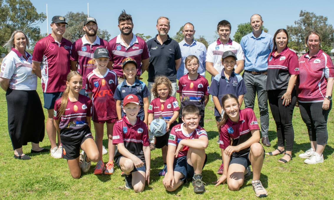 Representatives from Squadron Energy and the Wellington Cowboys at Kennard Park. Picture by Belinda Soole