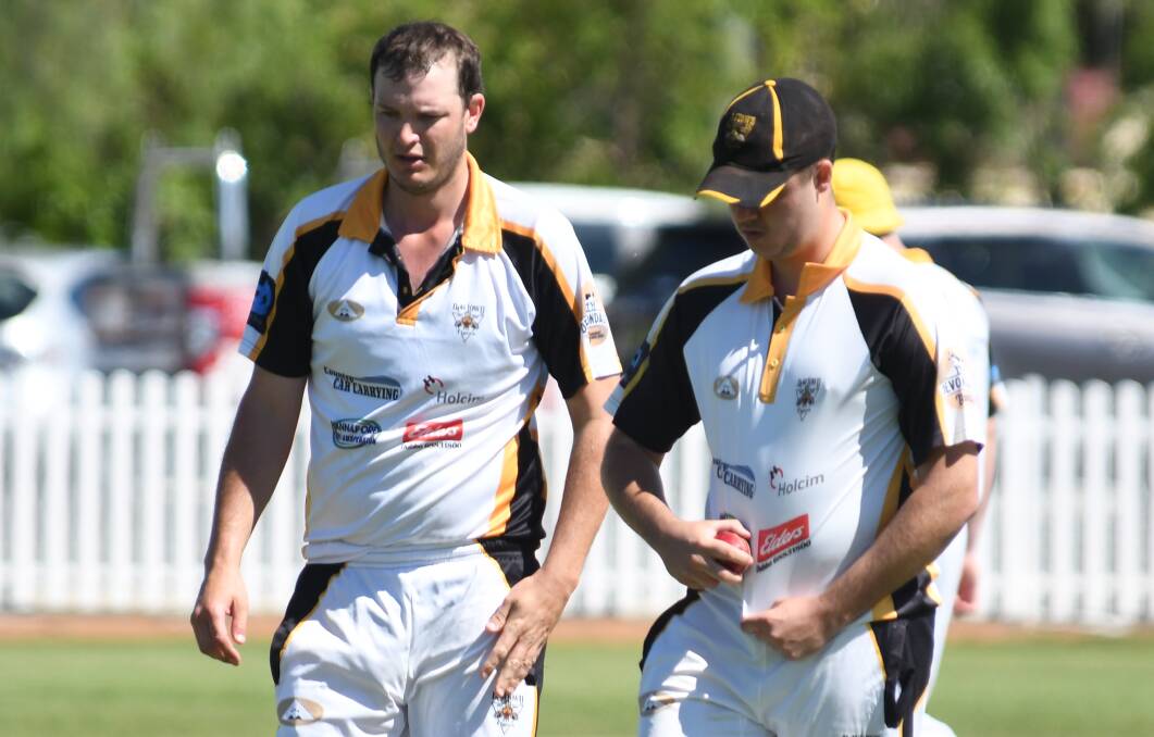 DIG IN: Newtown captain Mat Skinner (left), pictured with Tom Barber, wants his players to value their wicket more. Photo: BELINDA SOOLE