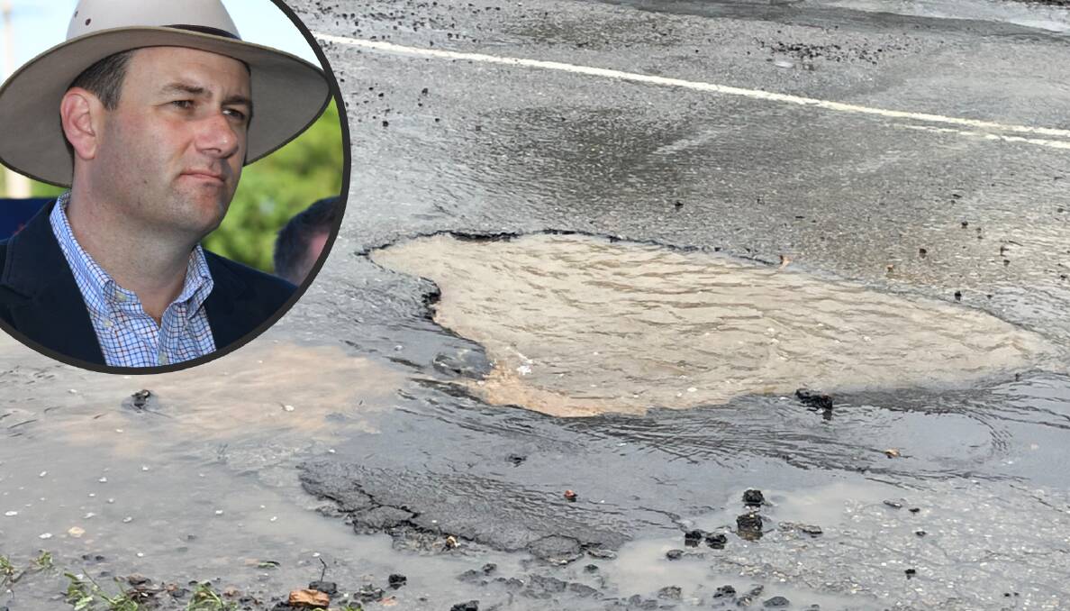 Minister for Regional Transport and Roads Sam Farraway (inset) has confirmed the exact amount councils will receive for pothole repair.
