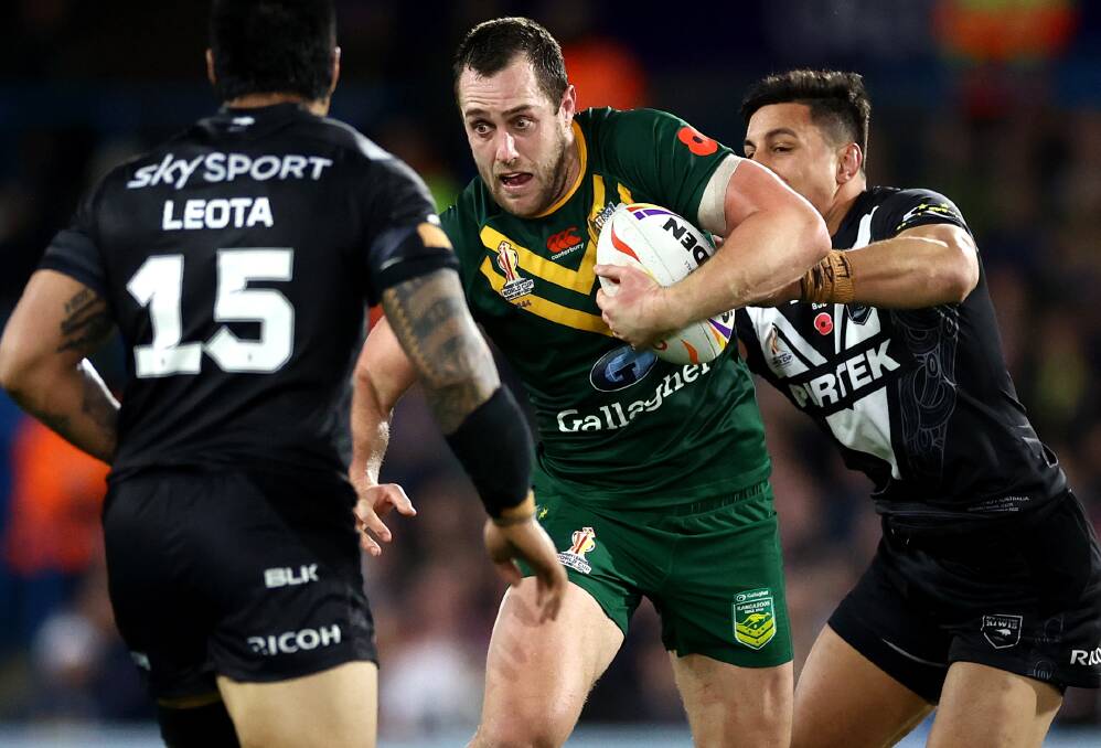Isaah Yeo will play in a World Cup final next weekend after helping Australia defeat New Zealand in a thrilling semi-final. Picture by Michael Steele/Getty Images