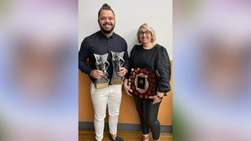 Justin Toomey-White and Julie Blackhall of the Wellington Cowboys were named Group 11's Player of the Year and Volunteer of the Year respectively. Picture: Wellington Cowboys RLFC