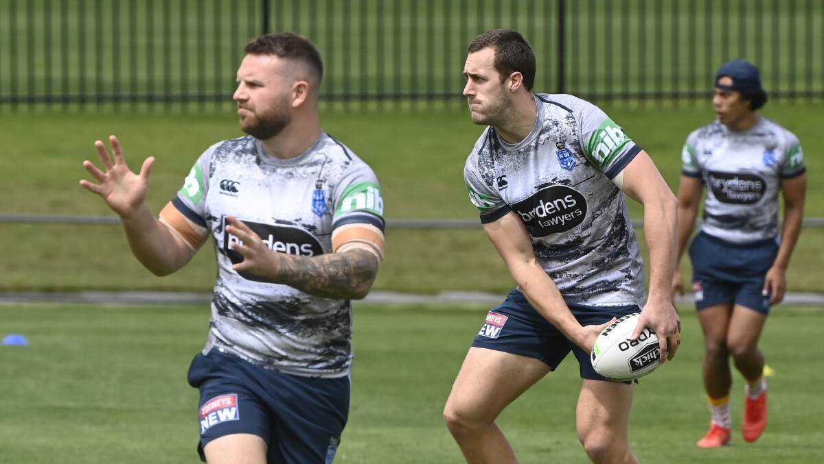 CHANCE: Isaah Yeo (right) has been talked about as a potential call-up to the Blues side for game two of this year's series. Photo: NSWRL