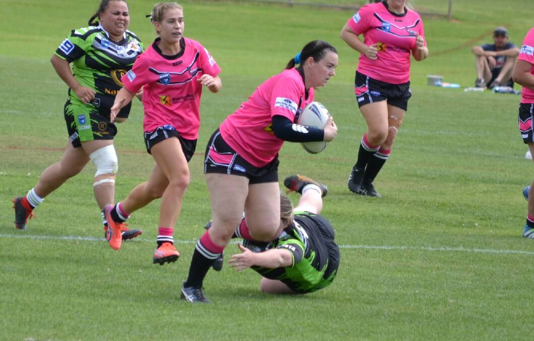 BUILDING UP: April Townsend was straight back into the action for the Goannas last weekend and will line up in the halves at Mudgee on Saturday. Photo: GOANNAS WESTERN WOMEN'S RUGBY LEAGUE FACEBOOK