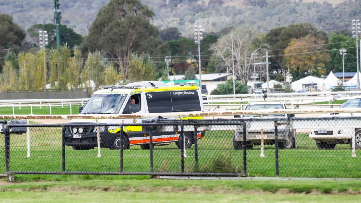 CONCERN: Jockey Mathew Cahill was taken to Canberra Hospital after a fall at Thoroughbred Park. Picture: Karleen Minney