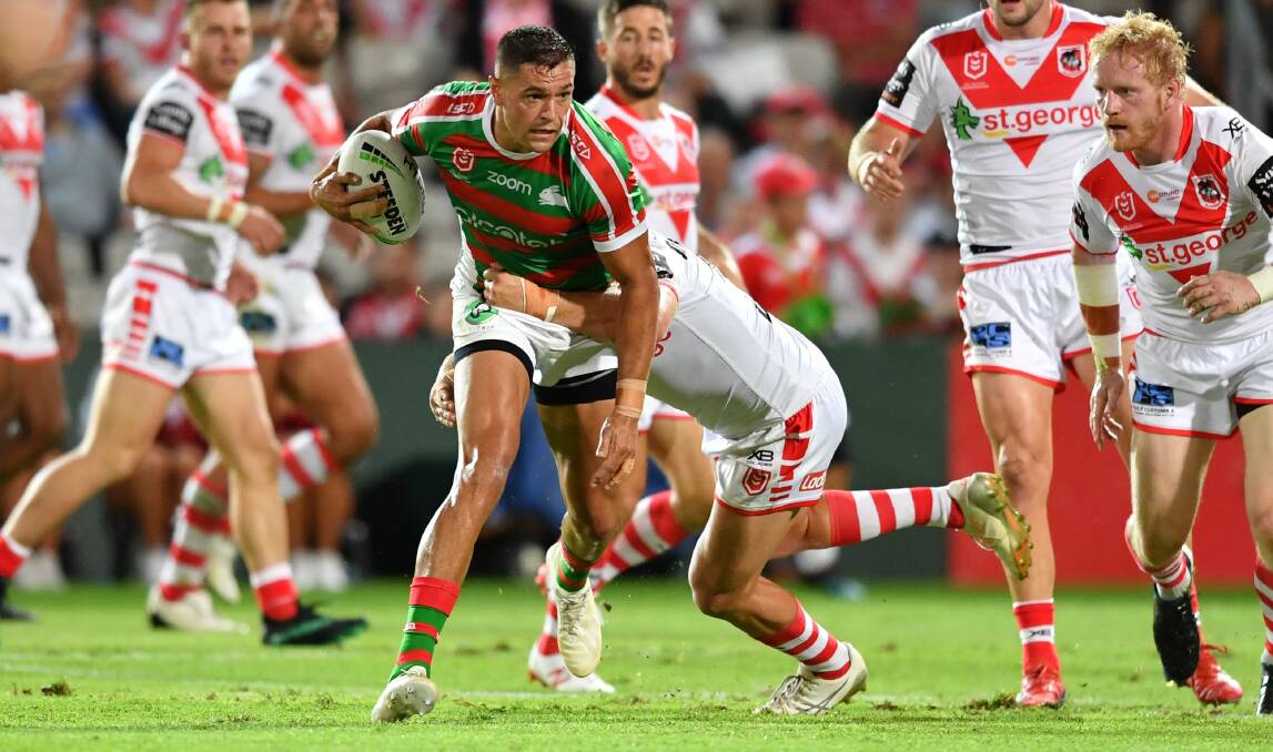 ON THE CHARGE: Coonamble junior Braidon Burns enjoyed the best game of his NRL career on Thursday night. Photo: AAP/DAN HIMBRECHTS