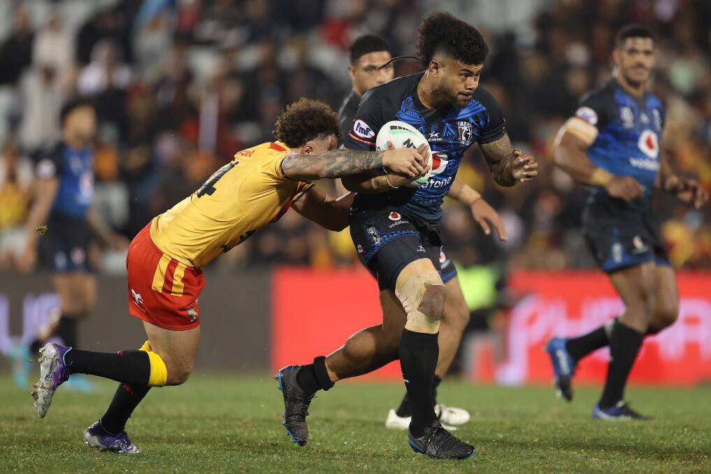 Pio Seci, pictured in action for Fiji against Papua New Guinea last year, is a marquee recruit for the Forbes Magpies ahead of the 2023 season. Picture by Mark Kolbe/Getty Images